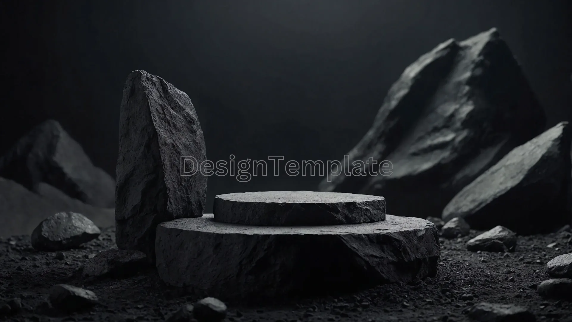 High-Quality PNG Image of a Charcoal Theme Stone Circle Podium